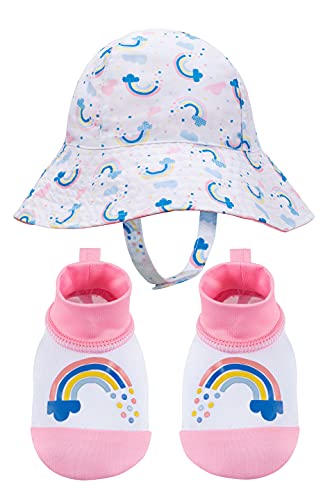PEAK 2 PEAK Baby Boys & Girls Swim Hat & Booties Set, UPF 50+ Sun Protection, 0–12 Months