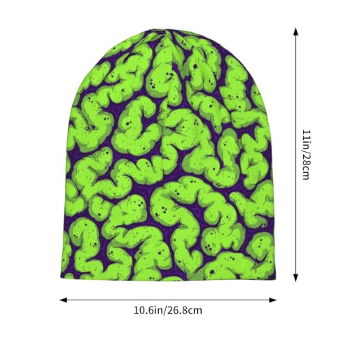 Beanie Hat for Men Women Slouchy Beanie Skull Sleep Cap Soft Lightweight Chemo Hat Stretch Cancer Headwear - color: Zombie Brain