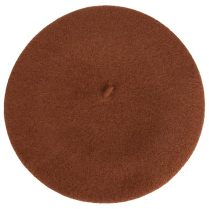 Seeberger Virgin Wool Beret for Women Women - Made in The EU - color: Brown