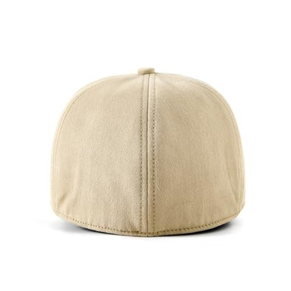 Men's Fitted Cap Winter Fleece Warm Full Closed Baseball Caps Curved Brim Blank Elastic Closed Back Hat K277N - color: Khaki, size: 7-7 1/4
