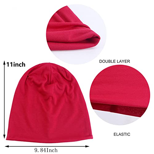 Tergy 4/10/12 Pieces Unisex Beanie Hats for Men Women Slouchy Beanie Hip-Hop Caps Lighweight Soft Skull Caps for Chemo Sleep - color: 12 Multicolors