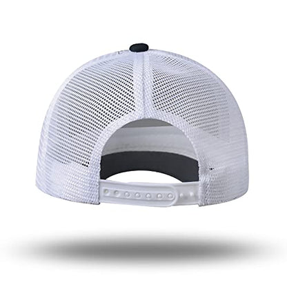 American Flag Trucker Hat - Snapback Hat, Baseball Cap for Men Women - Breathable Mesh Side, Adjustable Fit - for Casual Wear - color: Navy/White