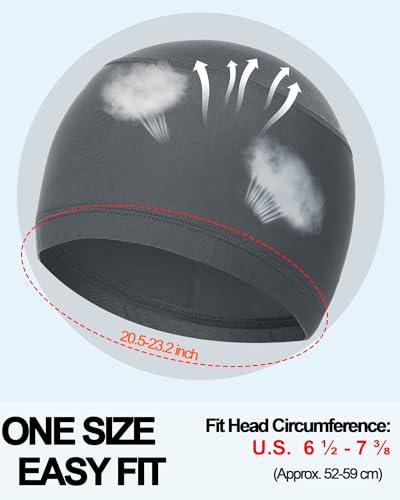 Cooling Skull Caps Helmet Liner Hard Hat Sweat Liner Motorcycle Cycling Cap - color: 3pcs (Black+light Gray+dark Gray)
