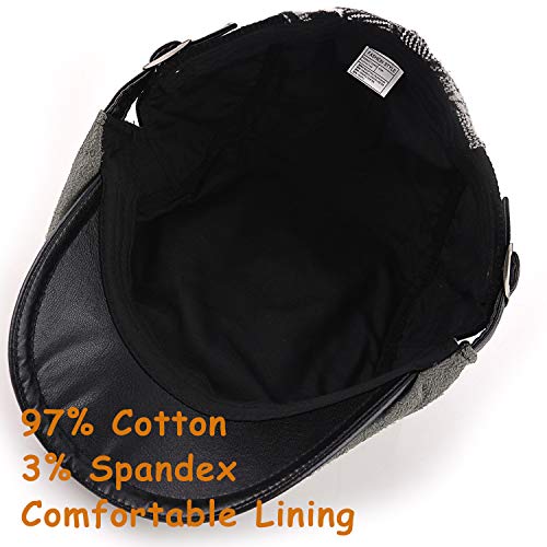 M MOACC Men Beret Hat Cotton Adjustable Newsboy Hats Cabbie Gatsby Cap Driving Flat Caps - color: Hat-t6-black