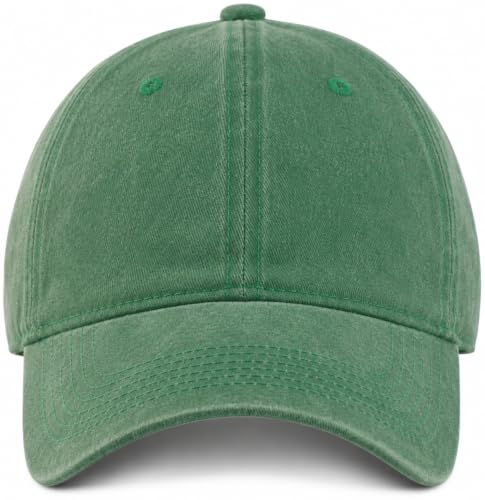 Vintage Washed Cotton Baseball Caps Men Women Adjustable Unstructured Low Profile Dad Hat - color: 1p-kelly