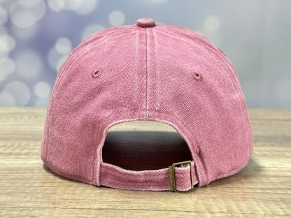 Adjustable Embroidery Hat for Men Women, Gift Baseball Cap for Adult - color: Soccer Mimi (Washed Pink)