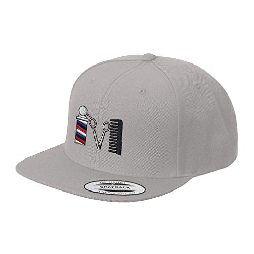 Custom Flat Brim Snapback Cap Cross Black Faith Jesus Christ Christian - color: Silver