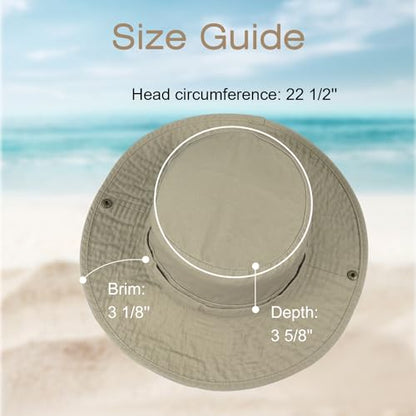 Bucket Hat UV Protection Sun Hat, Boonie Fishing Safari Hats for Outdoors - color: Khaki