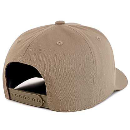 Trendy Apparel Shop Old English D Embroidered 5 Panel High Crown Cotton Pro Style Cap - color: Khaki
