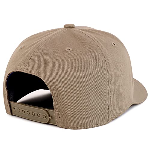 Trendy Apparel Shop Old English D Embroidered 5 Panel High Crown Cotton Pro Style Cap - color: Khaki