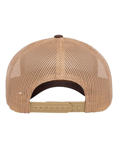 Go All Out Adult Golden Crown Structured Trucker Cap - color: Brown/ Khaki