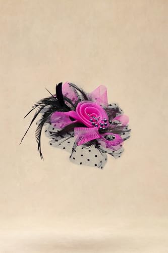 BABEYOND Fascinators Hats for Women Tea Party Flower Tulle Bead Derby Hat - color: Black Rose