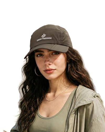 Clakllie Quick Dry 5 Panel Cap for Men Summer Folding Outdoor Hat Breathable Baseball Cap Unstructured Running Hiking Hats - color: Bs26zd01-taupe