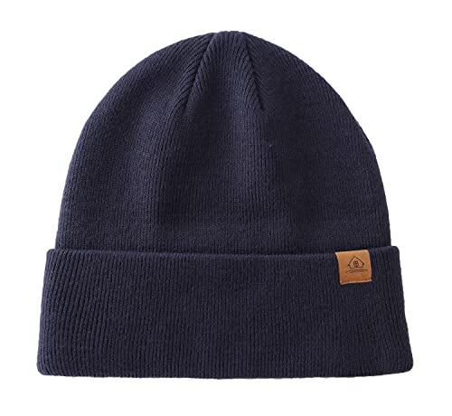 Home Prefer Mens Winter Hats Acrylic Knit Cuff Beanie Cap Warm Womens Beanie Hat - color: Navy Blue