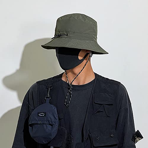 Waterproof Bucket Hat for Women and Men - UV Protection Beach Sun Hat Fishing Safari Boonie Hat Rain Hat Adjustable Packable - color: Army Green - Waterproof