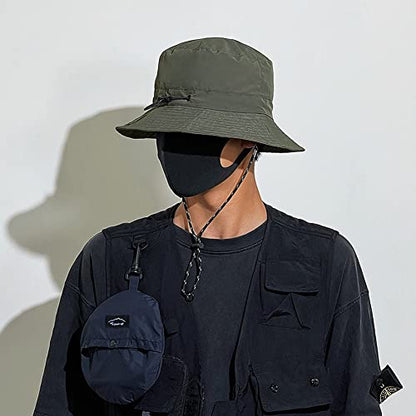 Waterproof Bucket Hat for Women and Men - UV Protection Beach Sun Hat Fishing Safari Boonie Hat Rain Hat Adjustable Packable - color: Army Green - Waterproof