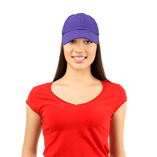 DALIX Baseball Cap Dad Hat Plain Men Women Cotton Adjustable Blank Unstructured Soft - color: Purple