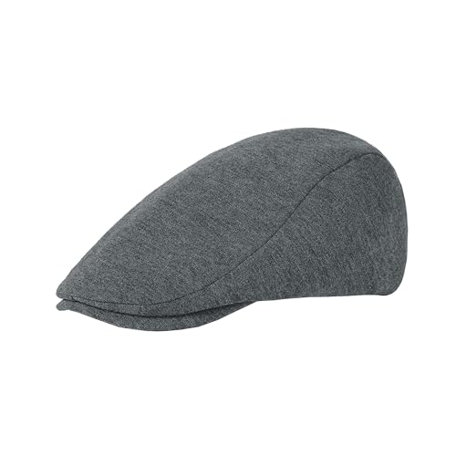 KUJUHA Men's Newsboy Cap Cotton Flat Ivy Gatsby Newsboy Hat Driving Hat Irish Cabbie Hunting Caps Winter Hat - color: Ba_darkgrey, size: Medium