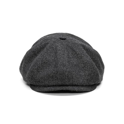Sterkowski Shelby | 100% Wool Newsboy Cap for Men | Elegant 8 Panel Paperboy Hat - color: Dark Gray, size: 7 3/8