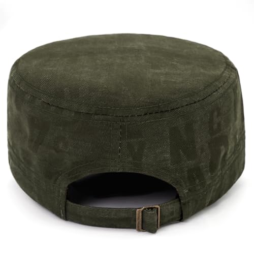Cadet Hat Flat Top Hats Army Military Caps for Men Women - color: Green C