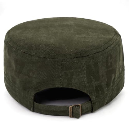 Cadet Hat Flat Top Hats Army Military Caps for Men Women - color: Green C