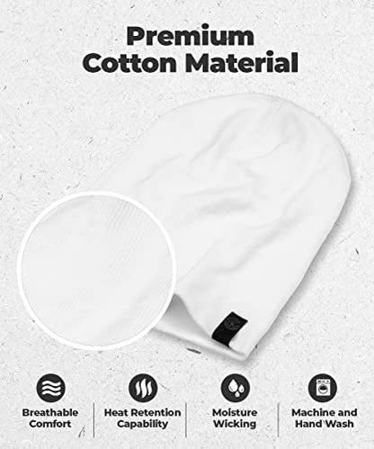 Warm Slouchy Beanie Hat - Deliciously Soft Daily Beanie in Fine Knit - color: White