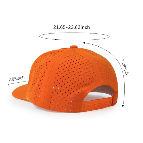 HH HOFNEN Quick Dry Baseball Cap Snapback Golf Trucker Hat for Men Women - color: Orange
