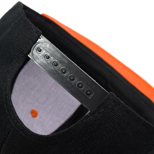 Snapback Hat Flat Bill Visor Hats Adjustable Hip Hop Baseball Cap for Women Men - color: Black Orange