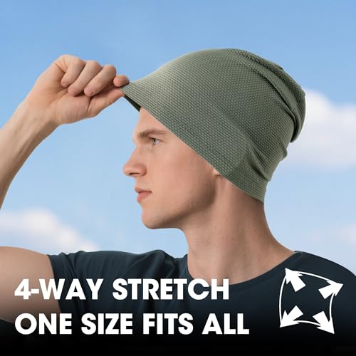 WTACTFUL Cooling Breathable Skull Cap Men Women, Sweat Wicking 1-2-4 Pack - color: 1 Piece - Deep Green