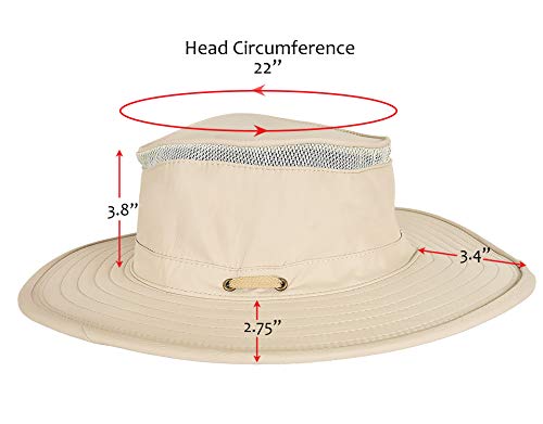 Solaris Mens Sun Hat Neck Flap 2 in 1 Foldable Waterproof UPF 50+ Baseball Cap Fishing Hiking Outdoor - color: Tan