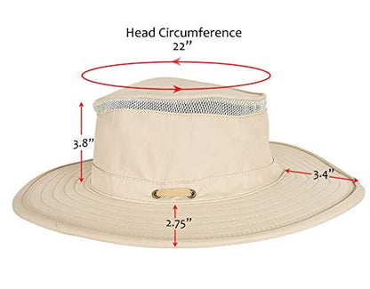 Solaris Mens Sun Hat Neck Flap 2 in 1 Foldable Waterproof UPF 50+ Baseball Cap Fishing Hiking Outdoor - color: Tan