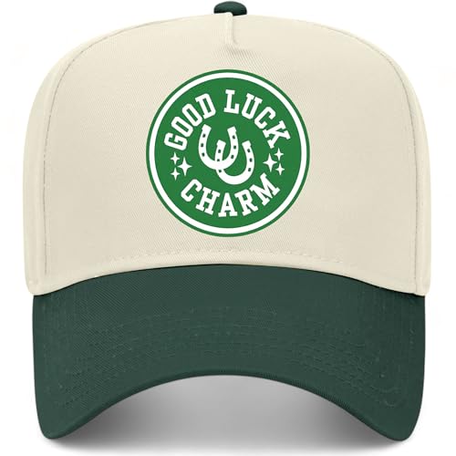 Good Luck Charm Circle Hat | Premium Adjustable Snapback Baseball Trucker Hats for Men & Women - color: Green/Natural