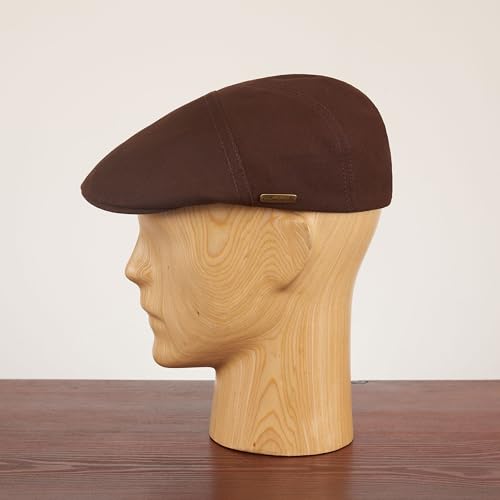 Sterkowski Ivy Five Newsboy | 100% Softened Cotton Flat Cap for Men | Breathable Airy 5 Panels Cap Without Lining - color: Brown, size: 7 1/8
