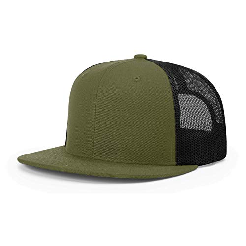 Richardson Unisex 511 Flatbill Trucker Adjustable Snapback Baseball Cap - color: Loden/Black
