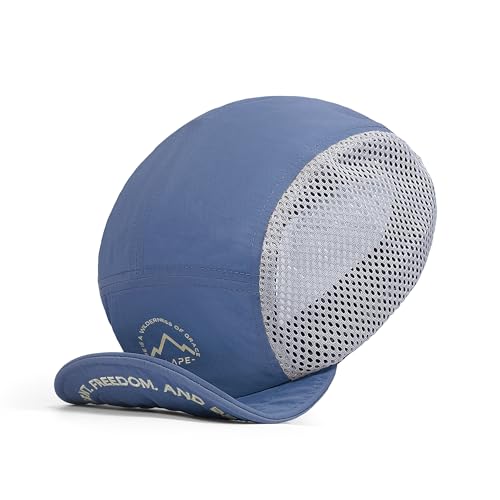 CLAPE Quick Dry Short Brim 5 Panel Hat, Water Resistant Nylon Cap - color: Clsb03-blue