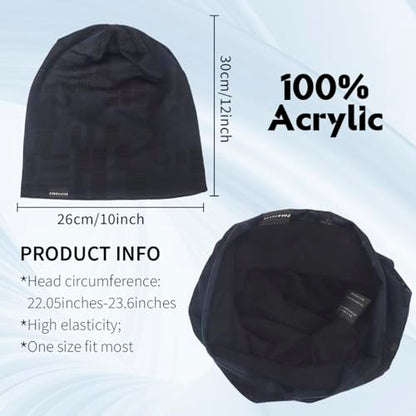 Ruphedy Men Slouchy Beanie Summer Long Oversize Thin Lightweight Skull Cap B011h - color: B403-navy, size: One Size