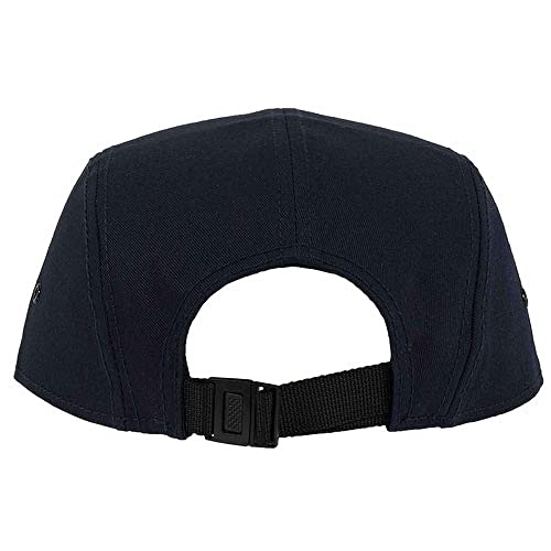 Ashen Fane 5 Panel Superior Cotton Twill Square Flat Visor Adjustable Camper Hat - color: Navy