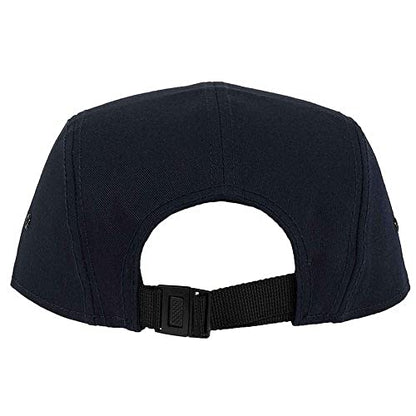 Ashen Fane 5 Panel Superior Cotton Twill Square Flat Visor Adjustable Camper Hat - color: Navy