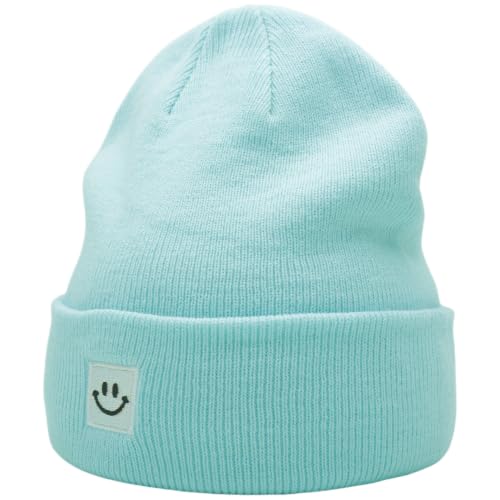 55cube Unisex Winter Beanie Hats Warm Thick Knit Cuffed Skullcaps - color: Cool Blue