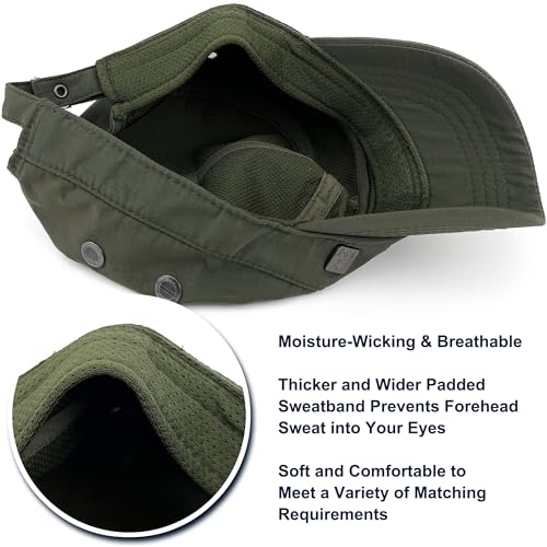 Loneshark Water Resistant Military Hat Quick Dry Cadet Cap Army Flat Top - color: Square-logo-green