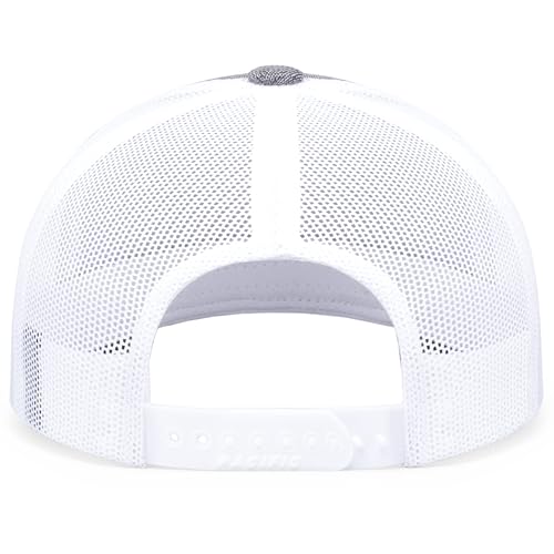 Pacific Headwear Melange Heather Low-Profile Trucker - color: Grey Heather/White/Grey Heather