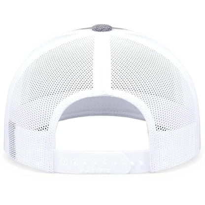 Pacific Headwear Melange Heather Low-Profile Trucker - color: Grey Heather/White/Grey Heather