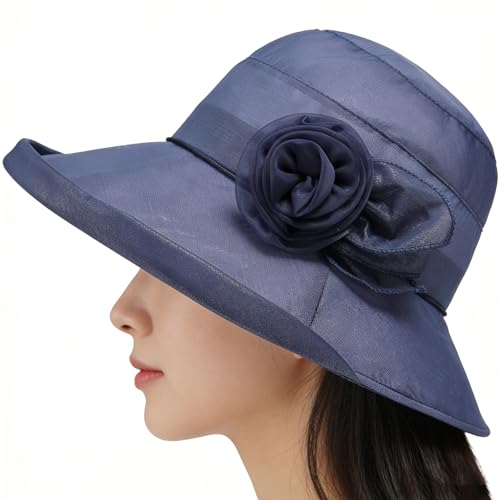Organza Sun Hat Fascinator for Women Tea Party Cocktail Kentucky Hats Church Derby Beach Bowler Hats
