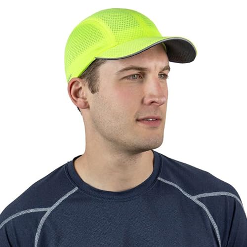 TrailHeads Men's Race Day Running Hat, Quick Dry, Moisture Wicking - color: Highlighter Yellow