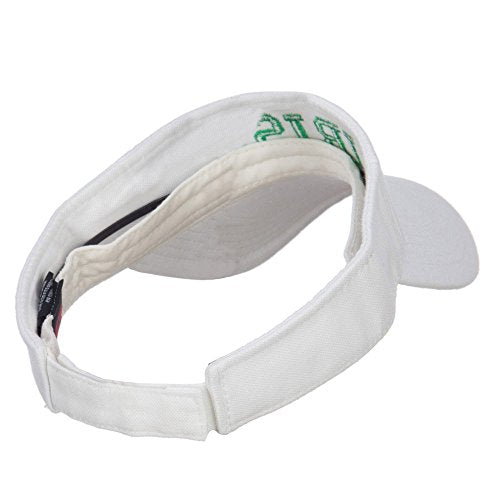 e4Hats.com Irish Embroidered Cotton Knit Visor - color: White