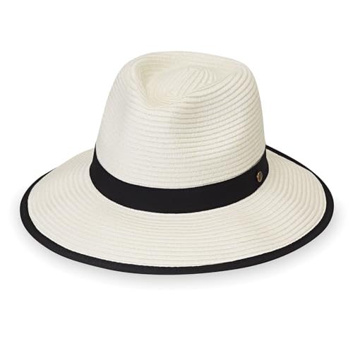 Wallaroo Women’s Gabi Ponytail Fedora – UPF 50+ Wide Brim, Packable, Stylish Hat for Tennis, Travel, and Adventure - color: Ivory, size: Small
