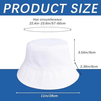 Bucket Hats Bulk Solid Color DIY Blank Hat Bucket Hats for Men, Women and Adults - color: 12 Pcs White Bucket Hat