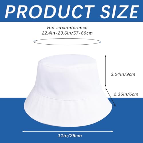 Bucket Hats Bulk Solid Color DIY Blank Hat Bucket Hats for Men, Women and Adults - color: 2pcs White Bucket Hat