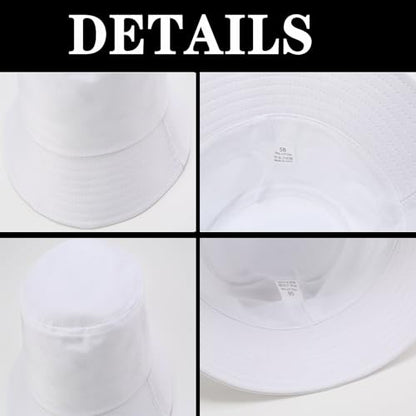 Unisex 3-Pack UV Packable Summer Bucket Sun Hats for Outdoor Activities - color: 3 Black/White/Dusty Blue