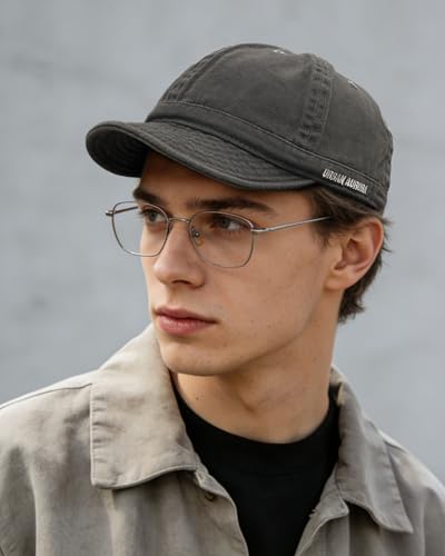 CLAPE Short Brim Hats for Men, Low Profile Soft Cotton Unstructured Dad Hat - color: Dy06-gray
